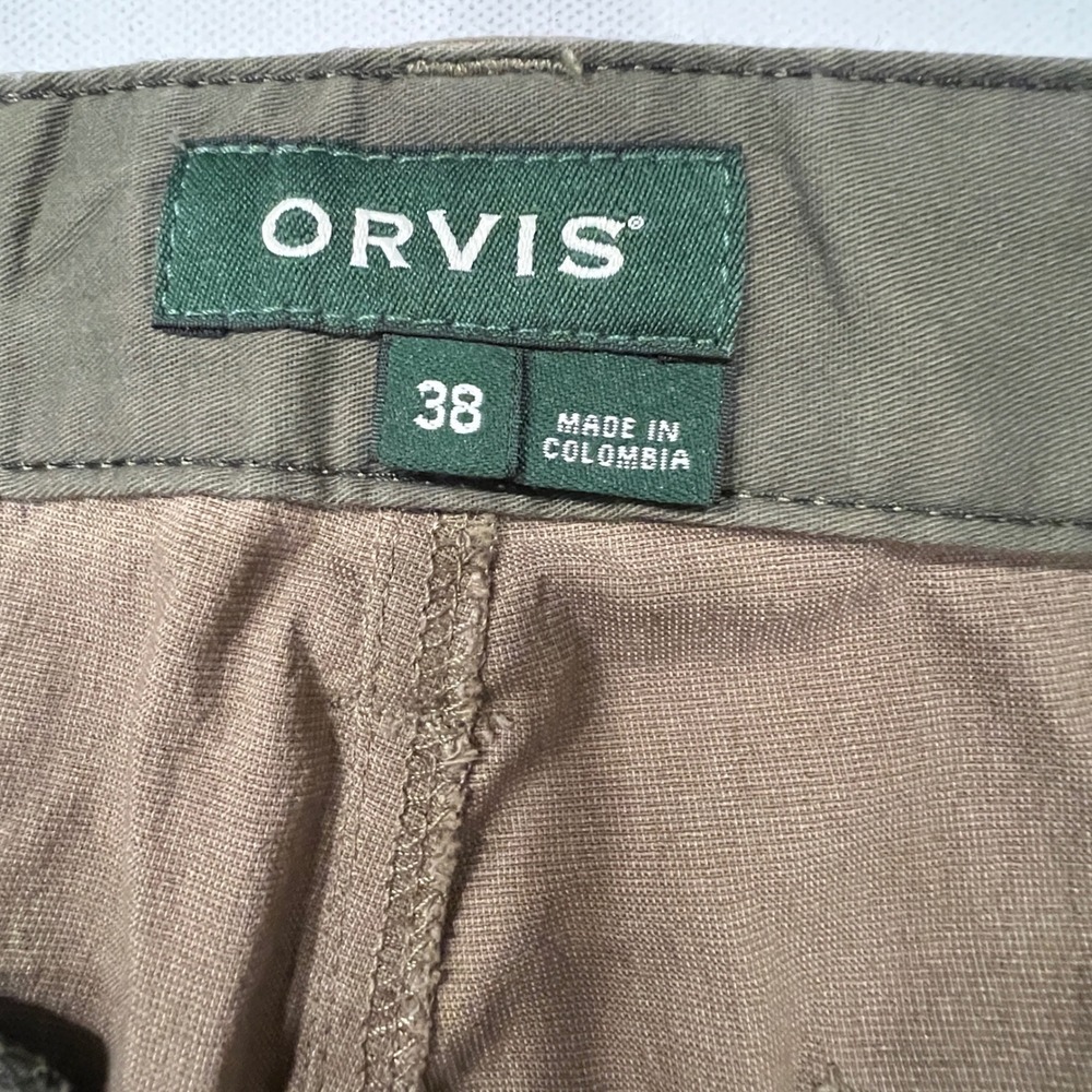Orvis Chino Shorts Men's 38 Brown Khaki Cotton Outdoors Fishing Coastal Preppy - Picture 2 of 6